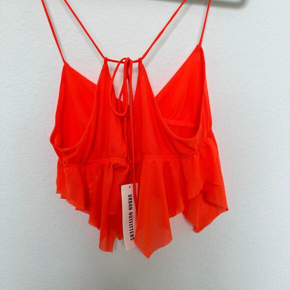 Urban Outfitters Bright Ora Sheer Cropped Top Size Small - Picture 4 of 7
